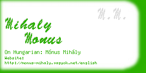 mihaly monus business card